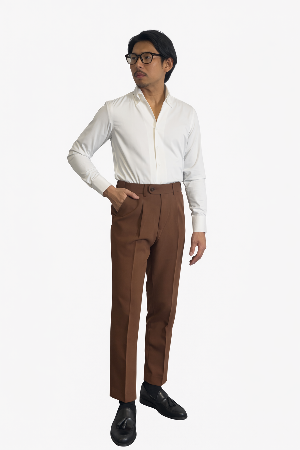 ベルトレス ドレスパンツ