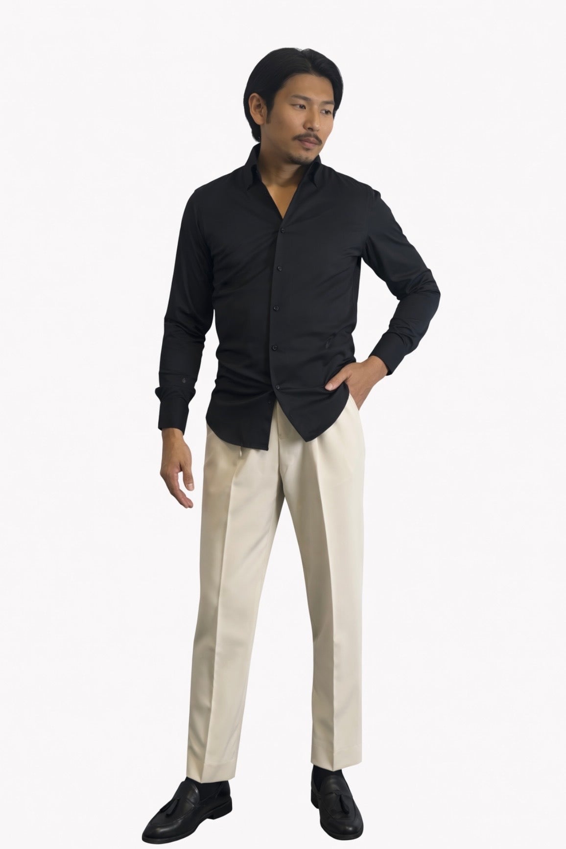 イタリアン スリムフィットシャツ